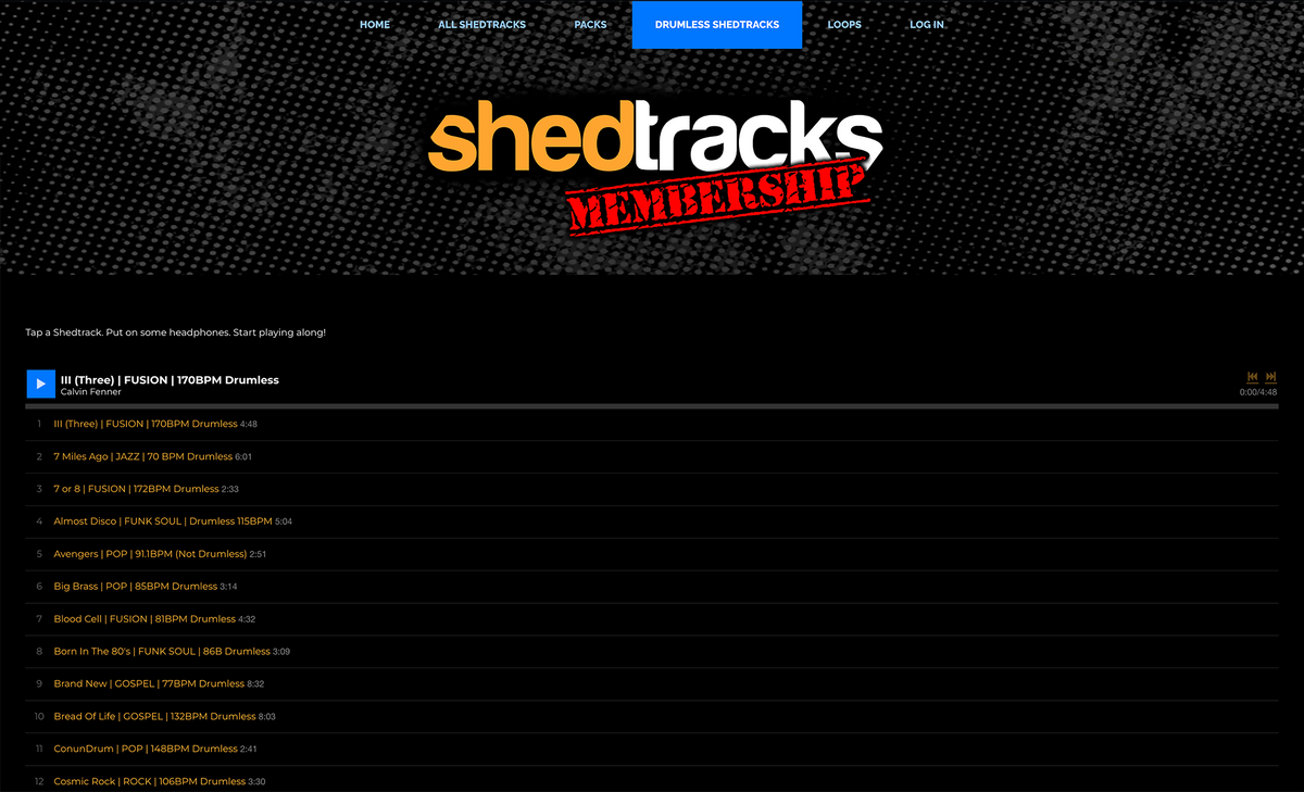 Get Shedtracks. The Best Drumless Track Membership